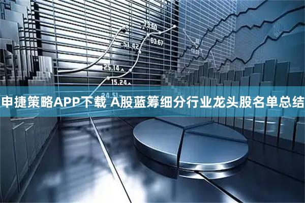 申捷策略APP下载 A股蓝筹细分行业龙头股名单总结